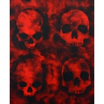 Large Sabino Guiso Smoke Painting, Skulls, 102